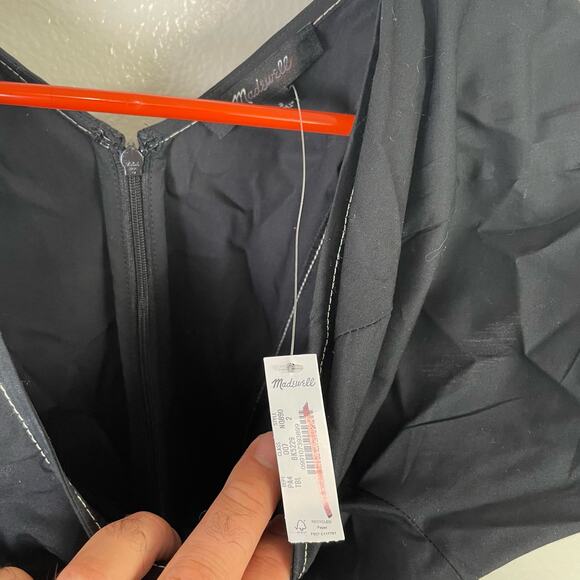 Madewell Puff Sleeve Drop Waist Short Sleeve Midi Dress US Women's 2 New - Picture 8 of 8